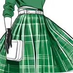 forest-green plaid skirt image